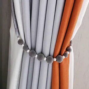 One Pair Handmade velvet pearl ball Curtain tie backs curtains Drapery Decorativ